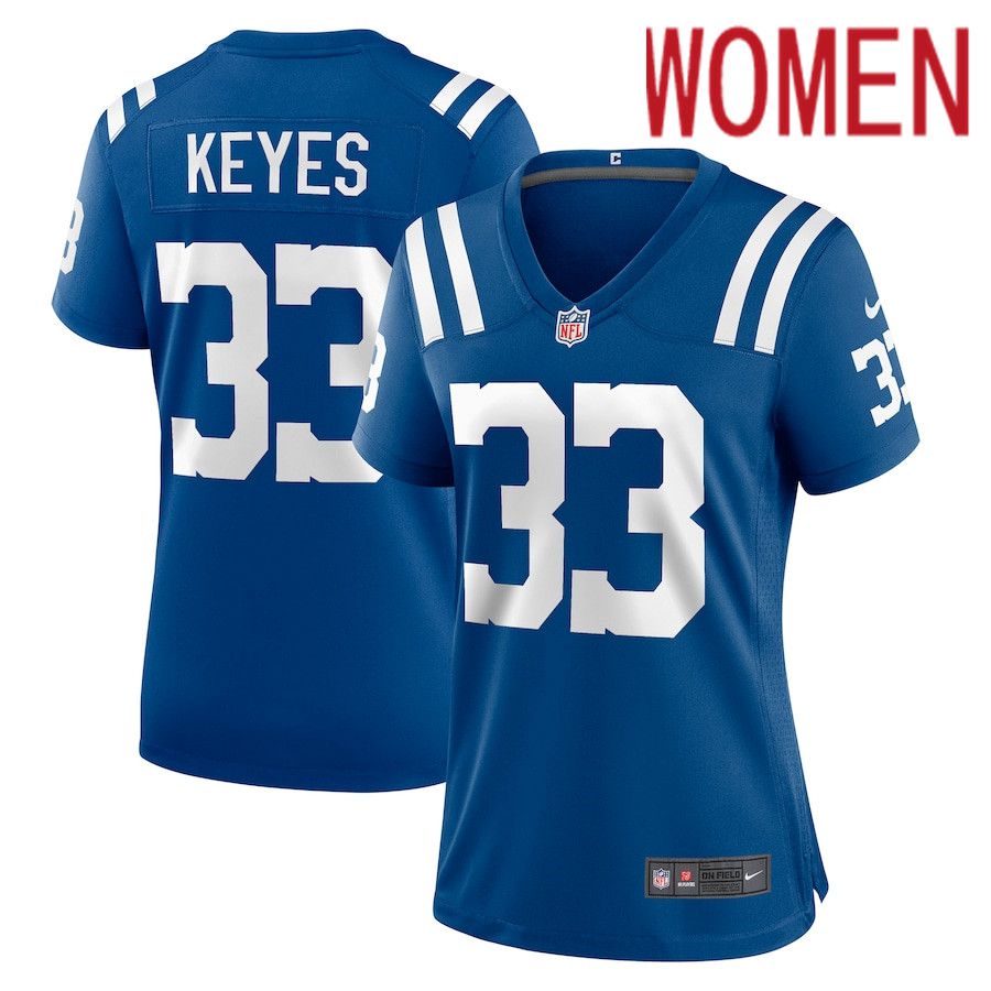 Women Indianapolis Colts #33 BoPete Keyes Nike Royal Team Game NFL Jersey->women nfl jersey->Women Jersey